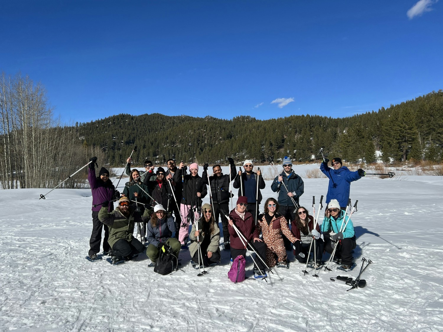Quizlet team enjoying a ski activity on its first company retreat.
