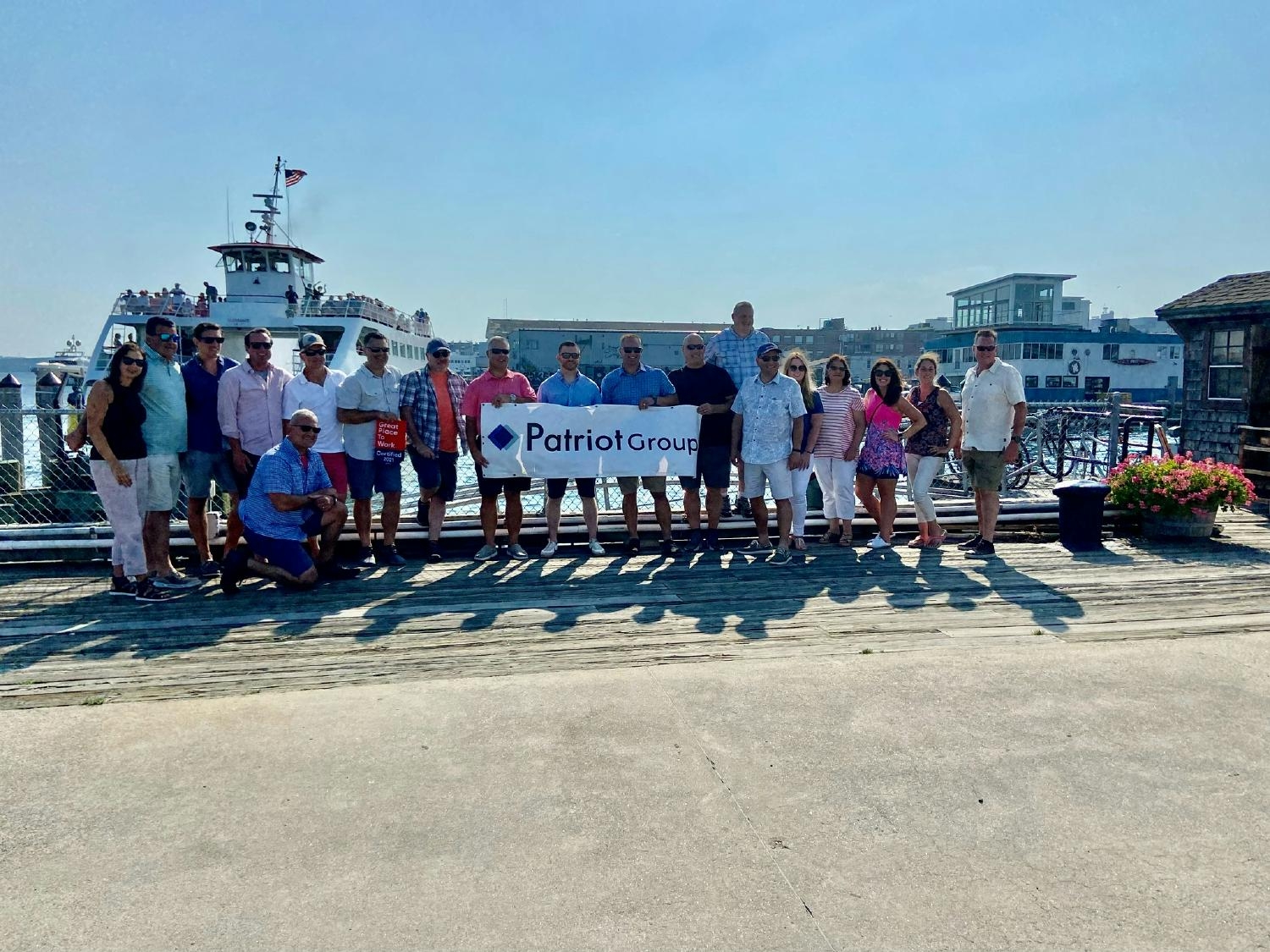 Enjoying the salty air on a company trip to Maine in August.