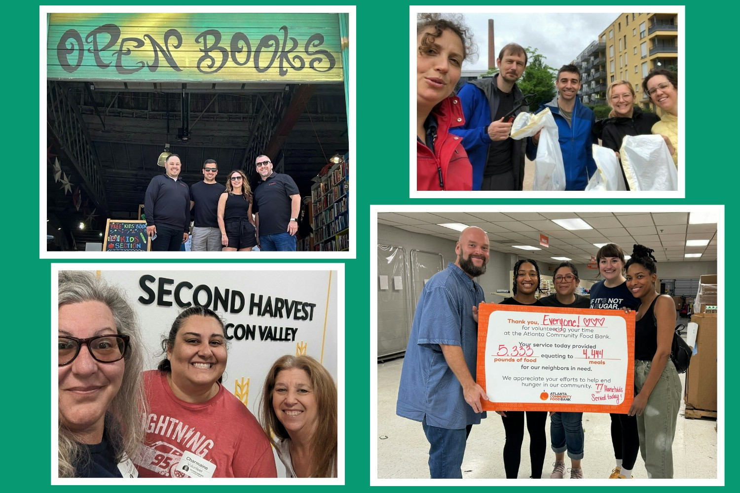 Volunteering to fight hunger, promote literacy, and beautify streets—our team shows up for communities!