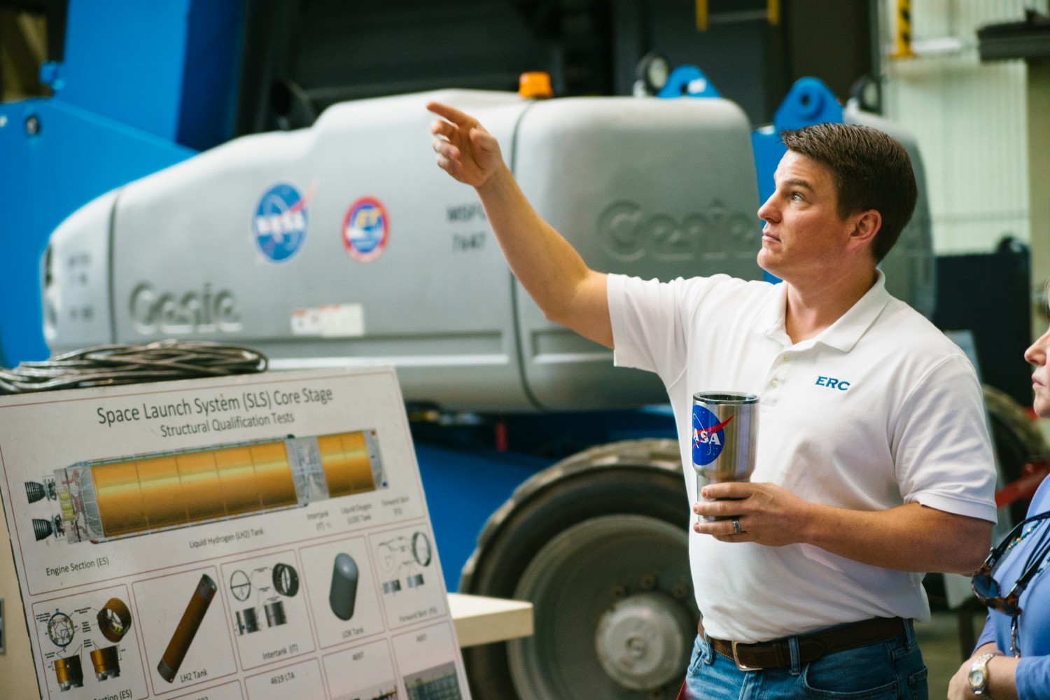 ERC employee, Jeff Shepherd, giving a tour at NASA.  