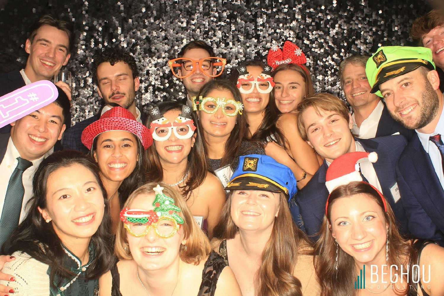 Holiday party fun at the end of the year where colleagues get together in Chicago to celebrate a year of achievements.