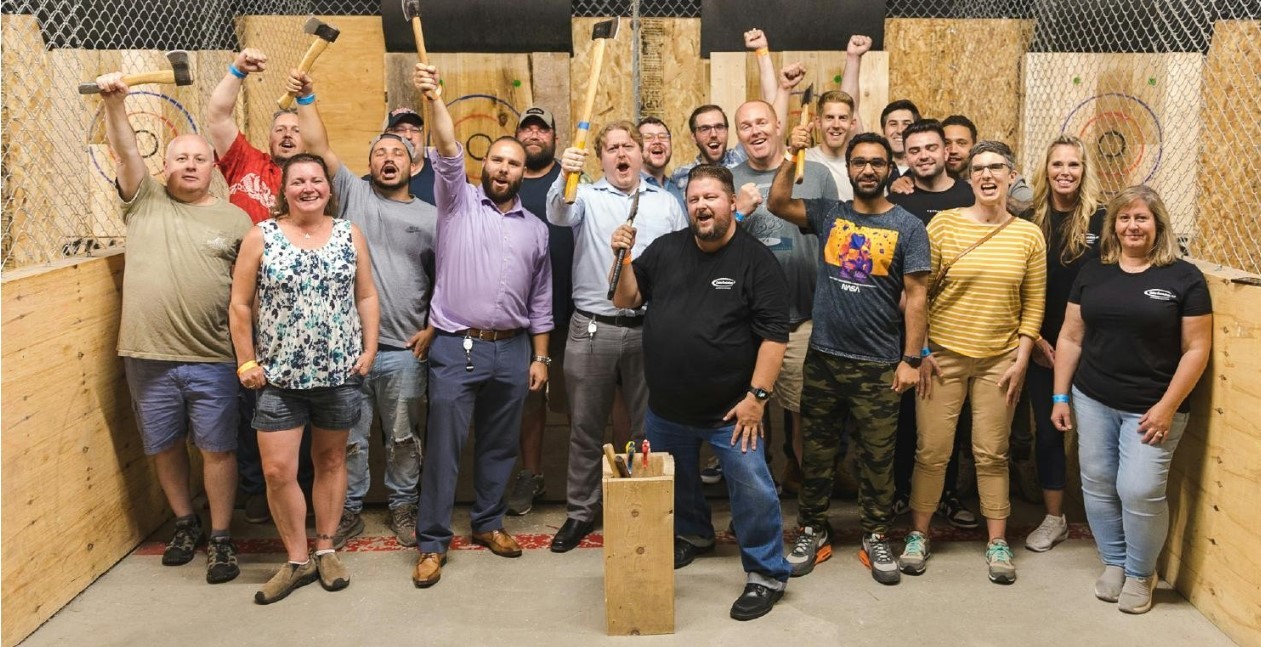 Data Evolution's Axe Throwing outing