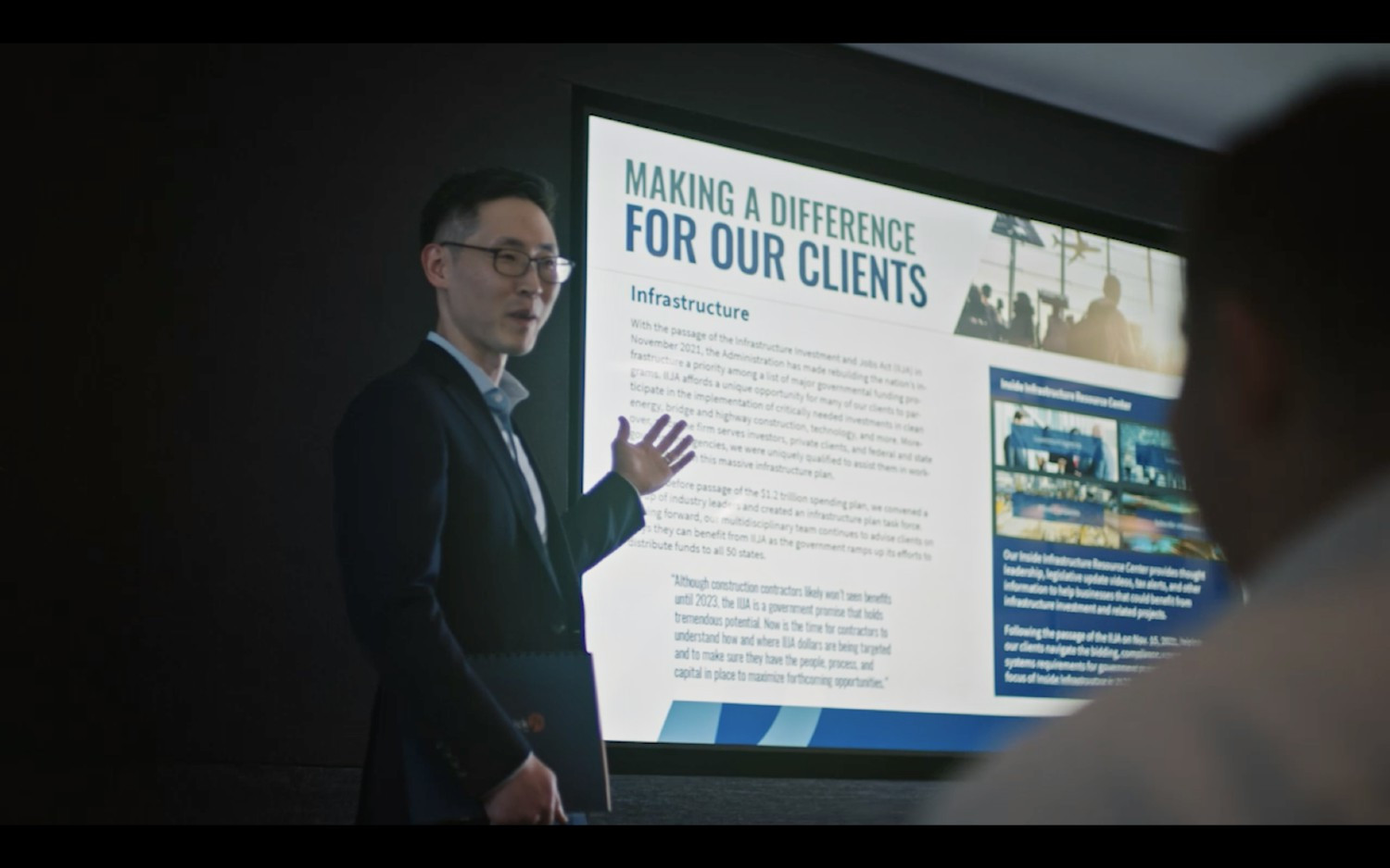 Assurance Partner Paul Jhung presents to our clients