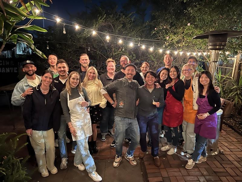 The mostly remote SoCal team meets in person for a social event. 