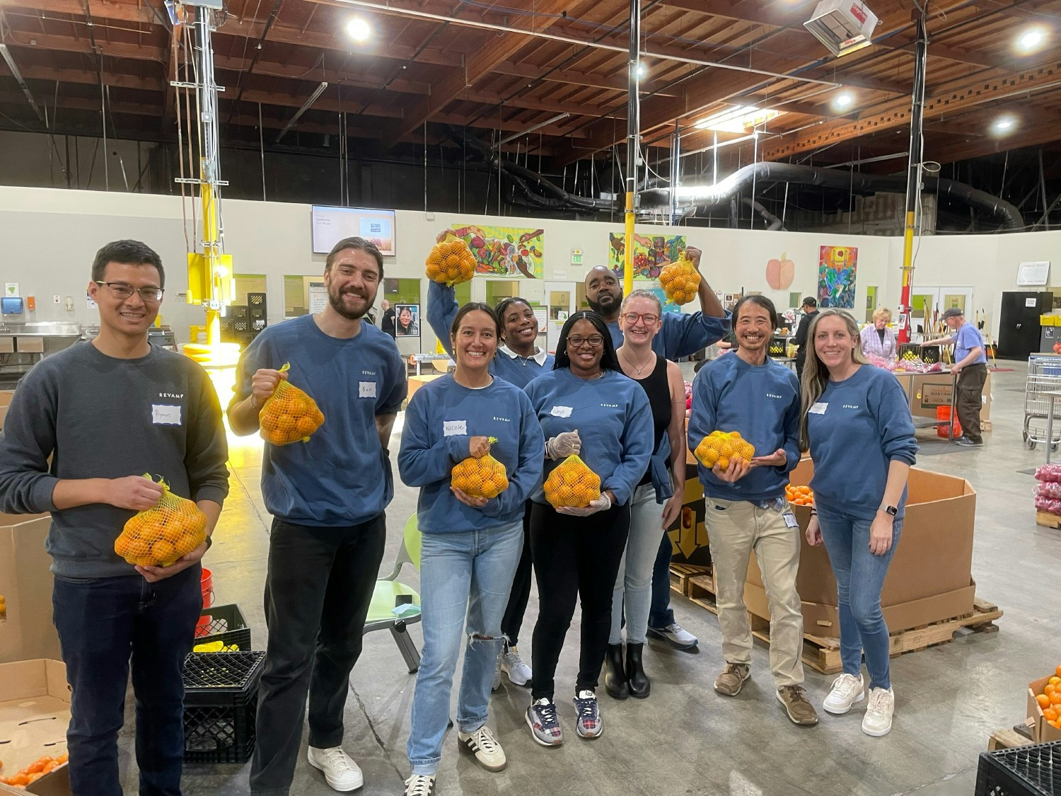 Our Oakland team visits the regional food bank to participate in Revamp's Volunteer Time Off (VTO) Program. 