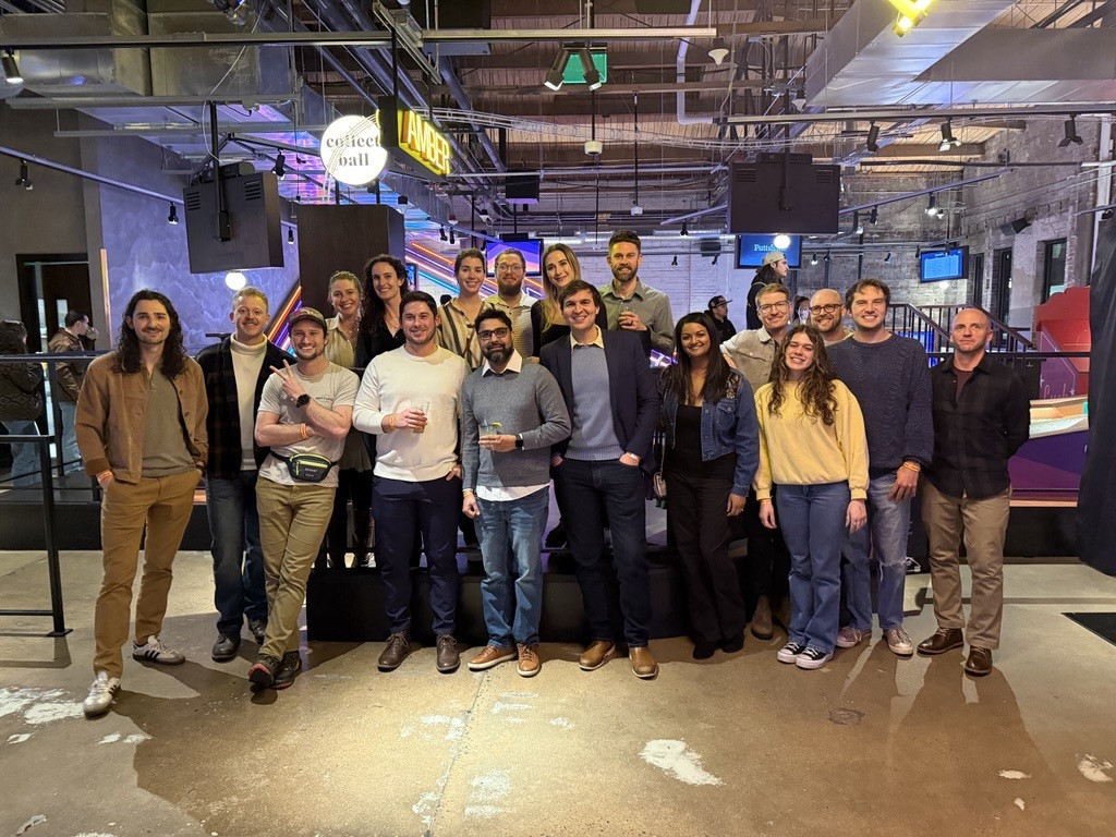 The Denver crew gathers for a team-building event. 