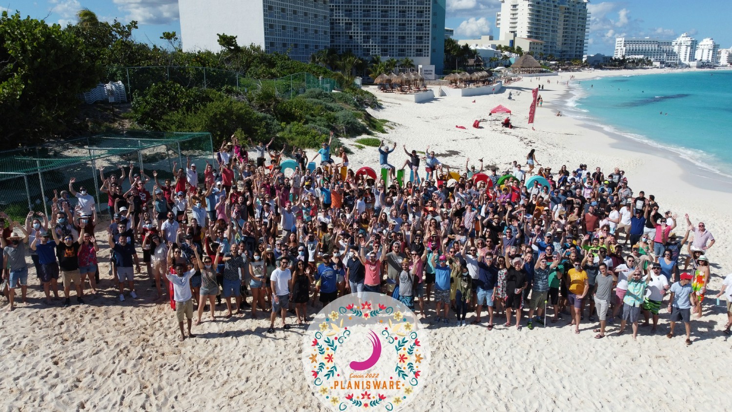 Planiswarians at the 2022 Kickoff in Cancun.