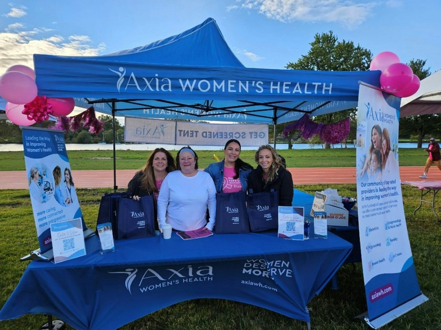 Axia Women's Health colleagues volunteer at the Making Strides Against Breast Cancer Event