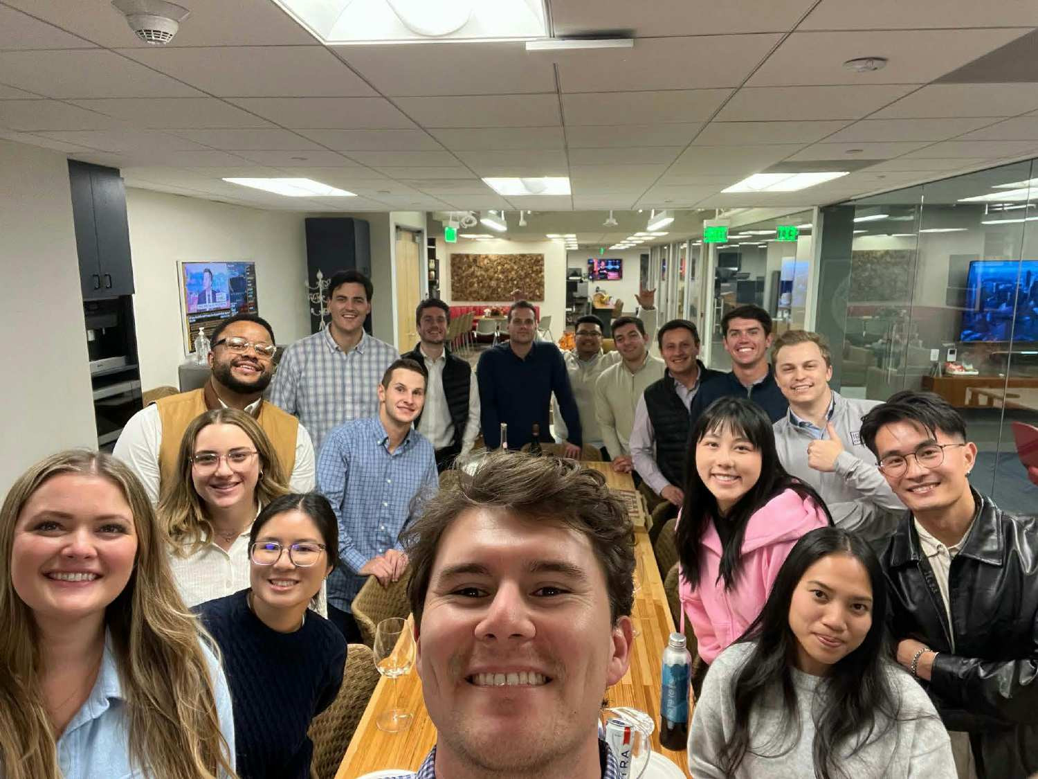Our LA team taking a break from a busy day to catch up, connect, and enjoy a moment together.