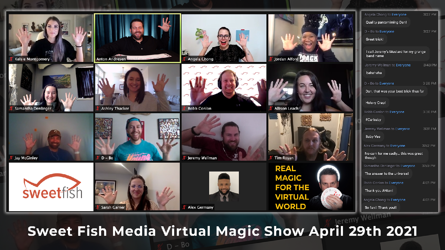 Our virtual magic show with Anton Andresen! Can you tell the skeptics in the group?