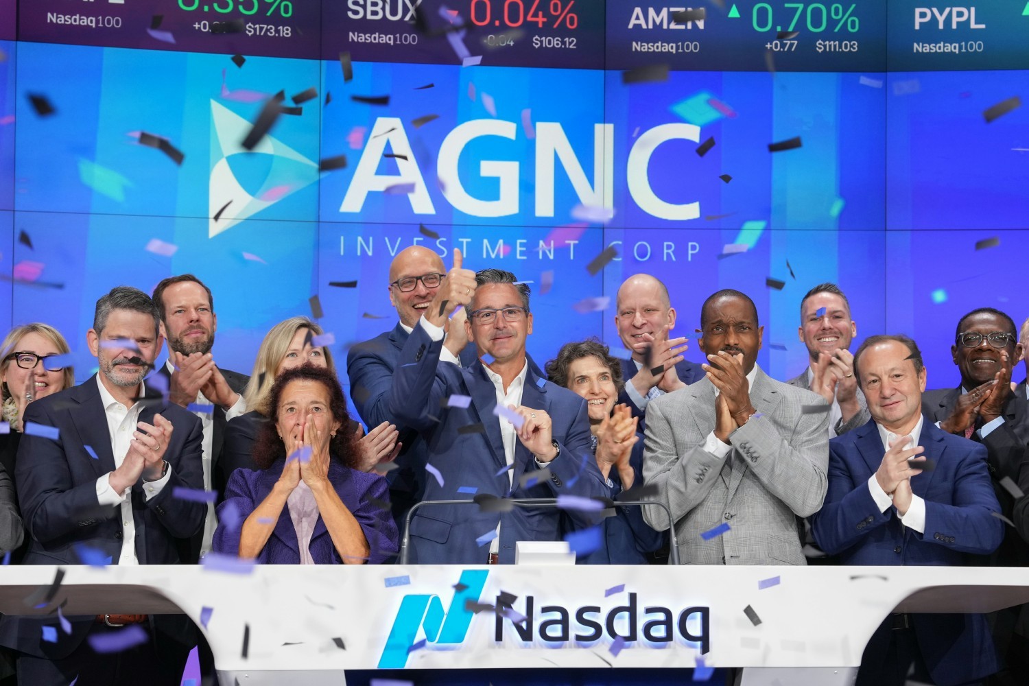 AGNC Investment Corp. rang the Nasdaq opening bell to celebrate 15 years as a publicly traded company. 