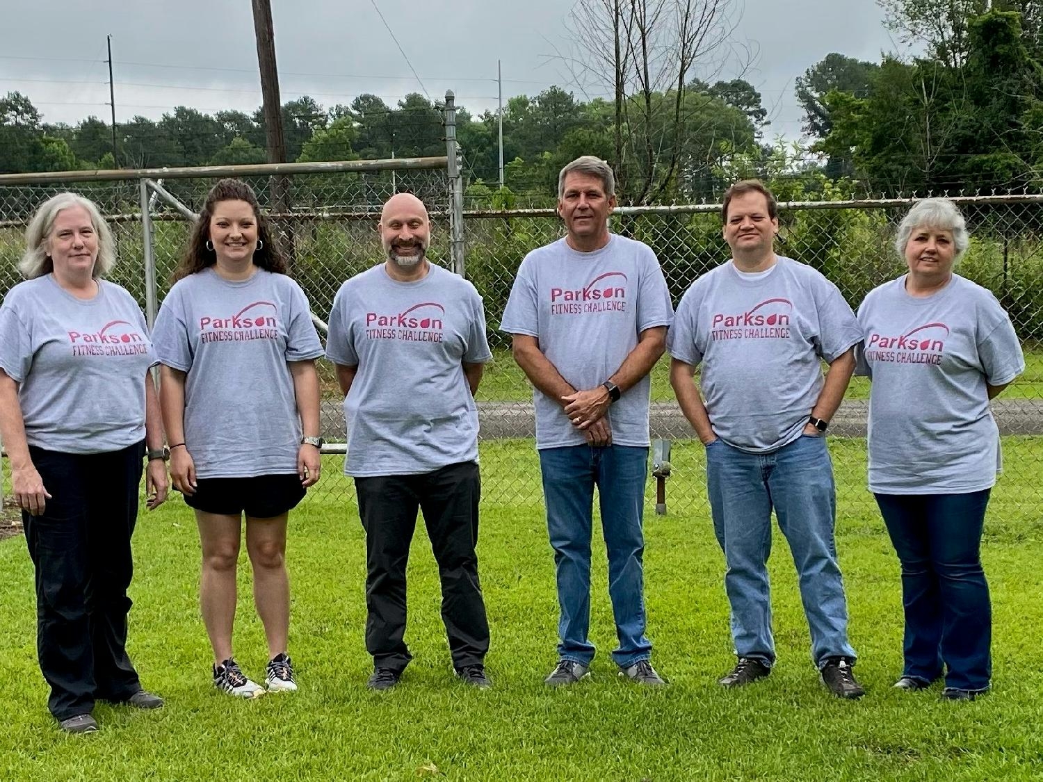Trussville office team members ready to start the Fitness Challenge