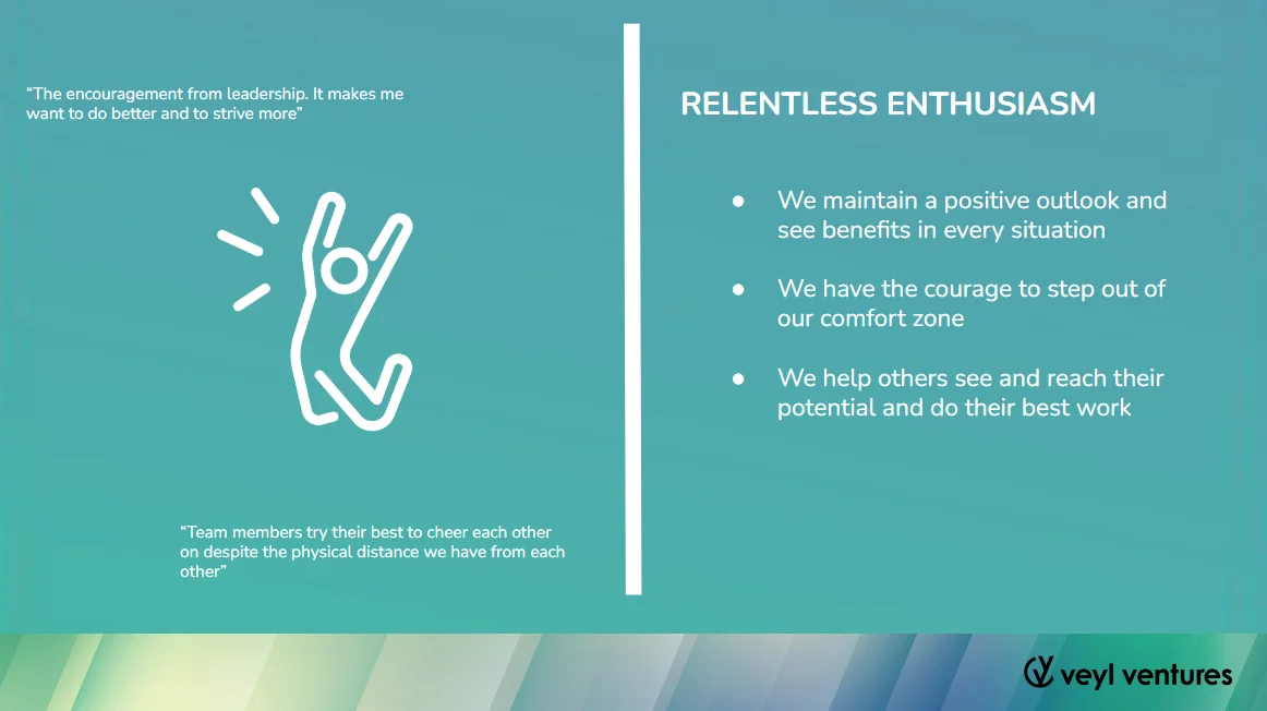 Core Value: Relentless Enthusiasam