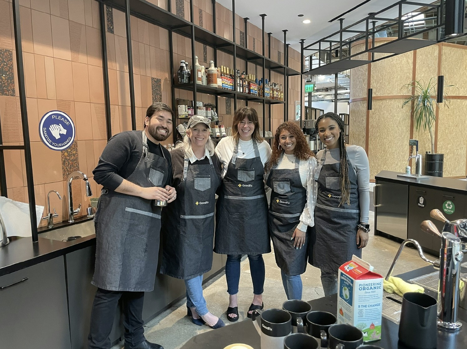 Our L&D team taking a coffee class in the GodRx office 
