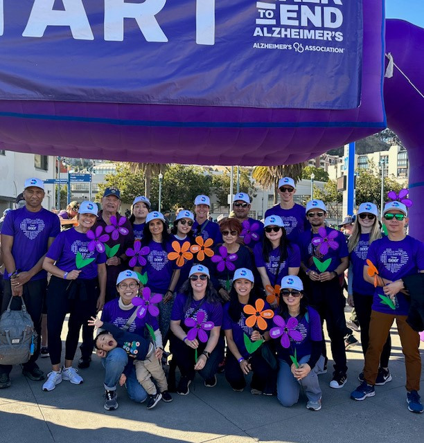 Employees supporting the Alzheimer's Association at the Walk2EndAlzheimers.