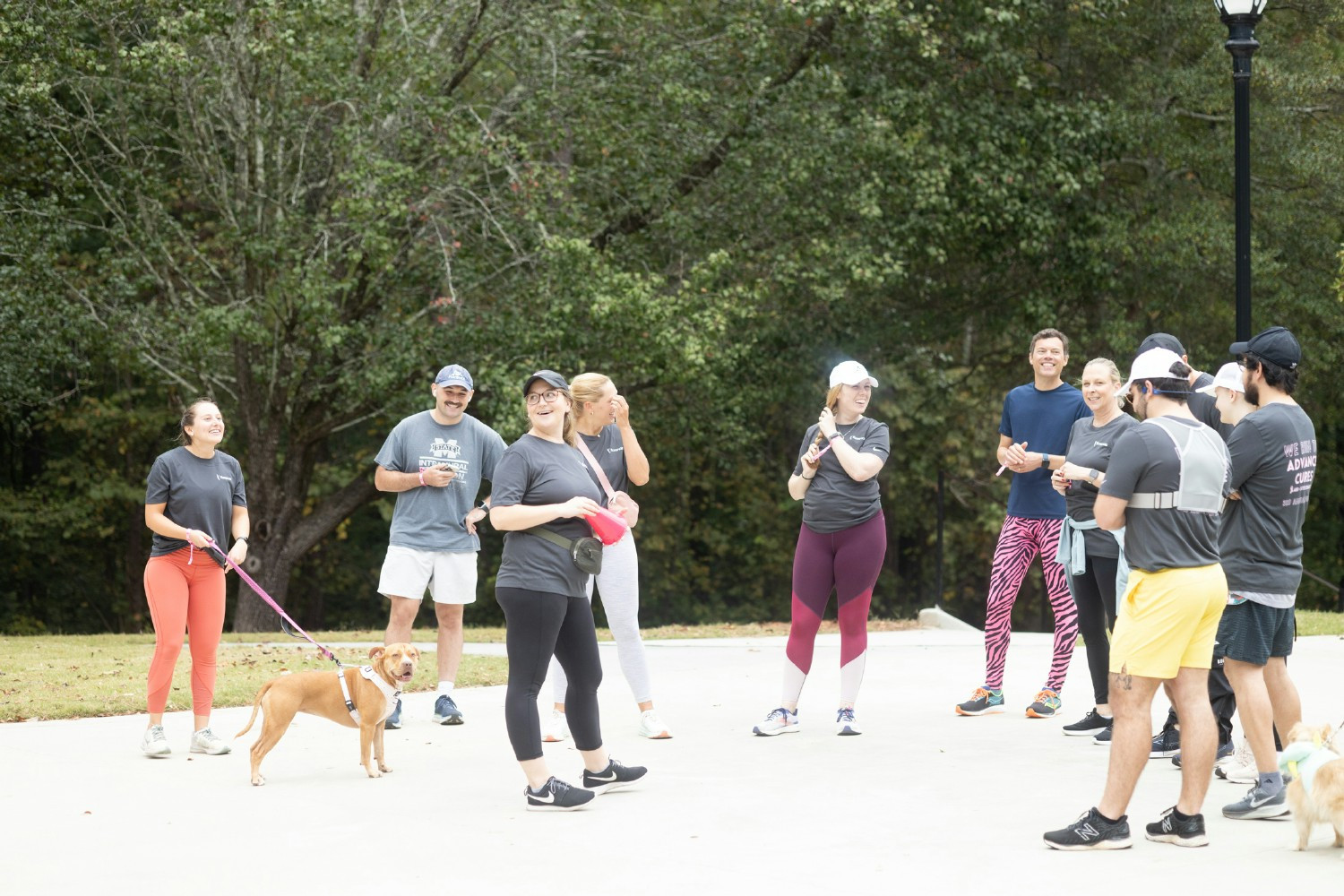 At our 3rd Annual Florence Fun Run! We run for charity and every mile counts! BTW Our CEO is in the pink zebra pants!