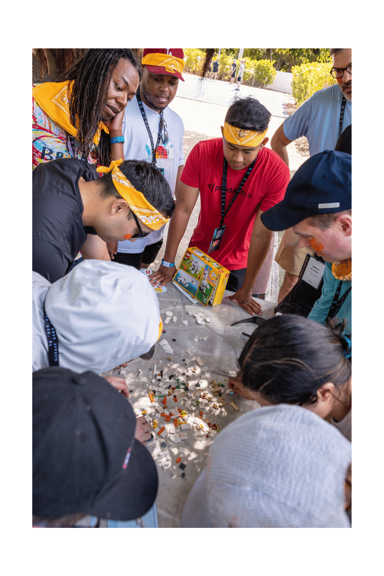 Together, we rise. Risers build camaraderie, Amazing Race-style, at a company-wide offsite