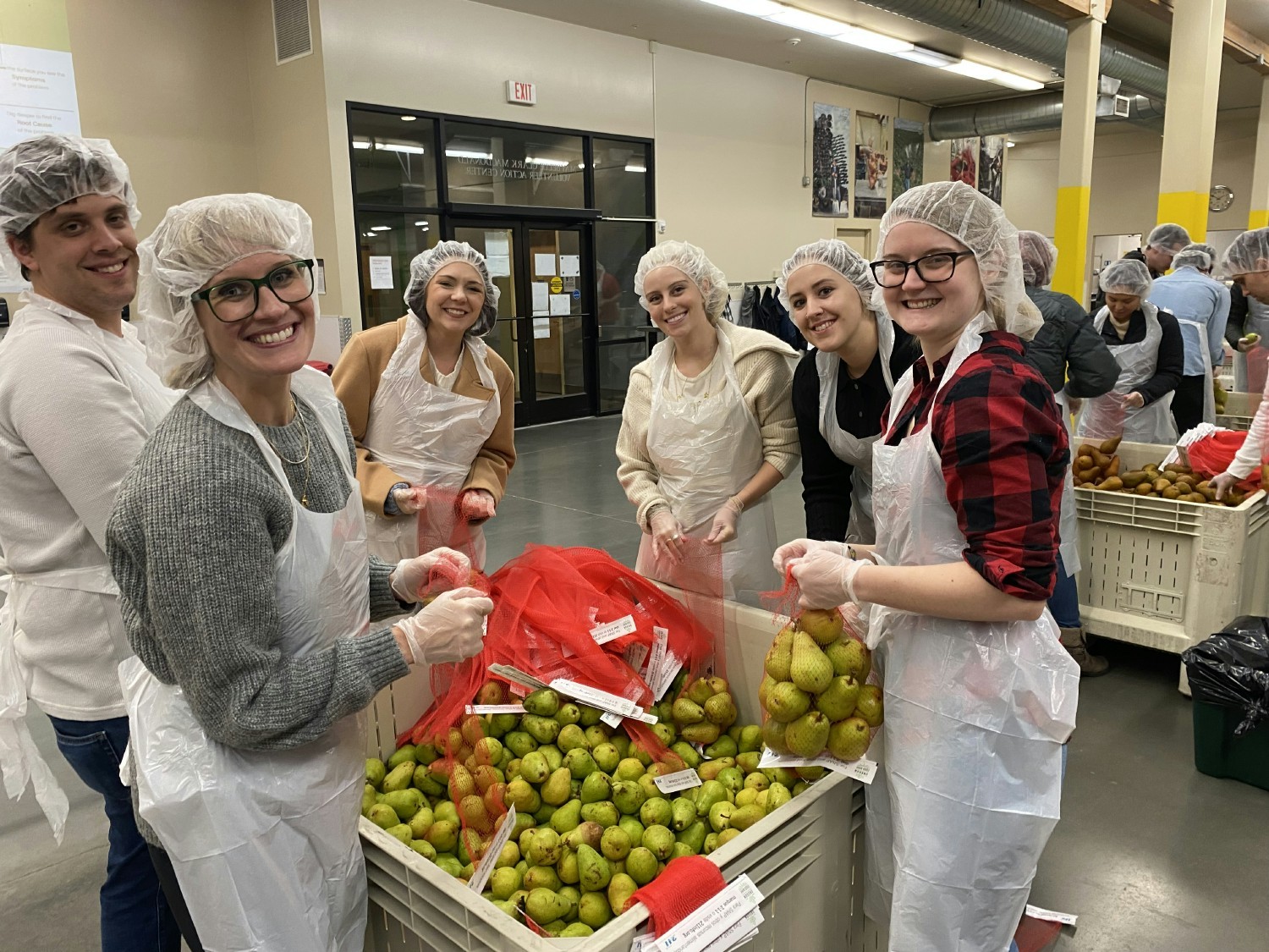 Team volunteering at Oregon Food Bank