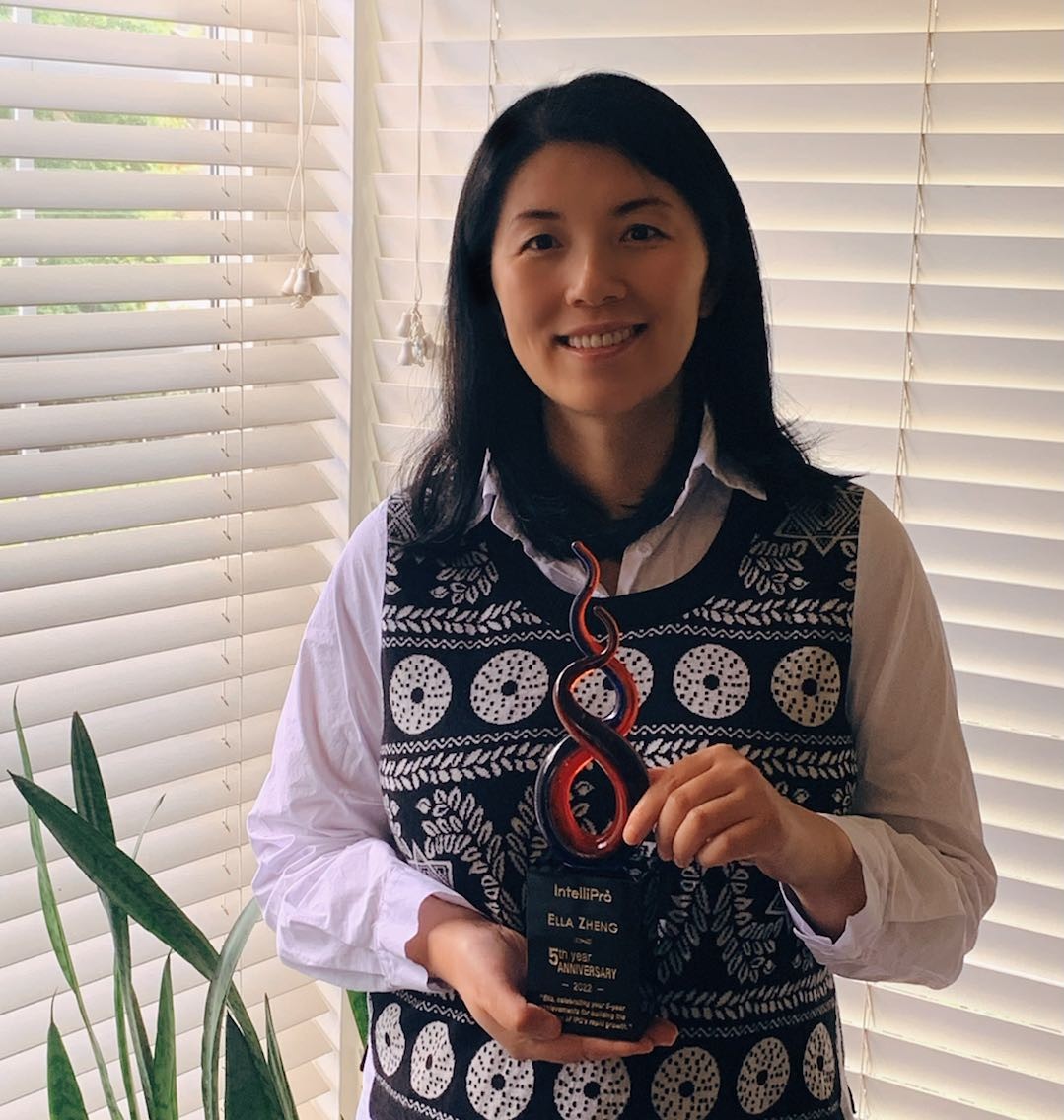 COO, Ella Zhang, recognition for five years of service