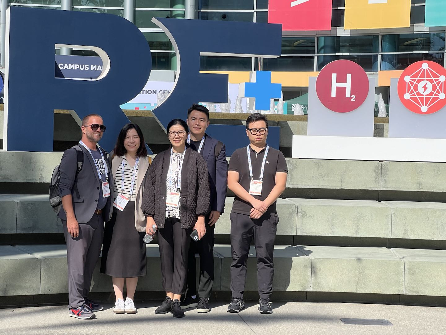 Team members attending the RE+ event