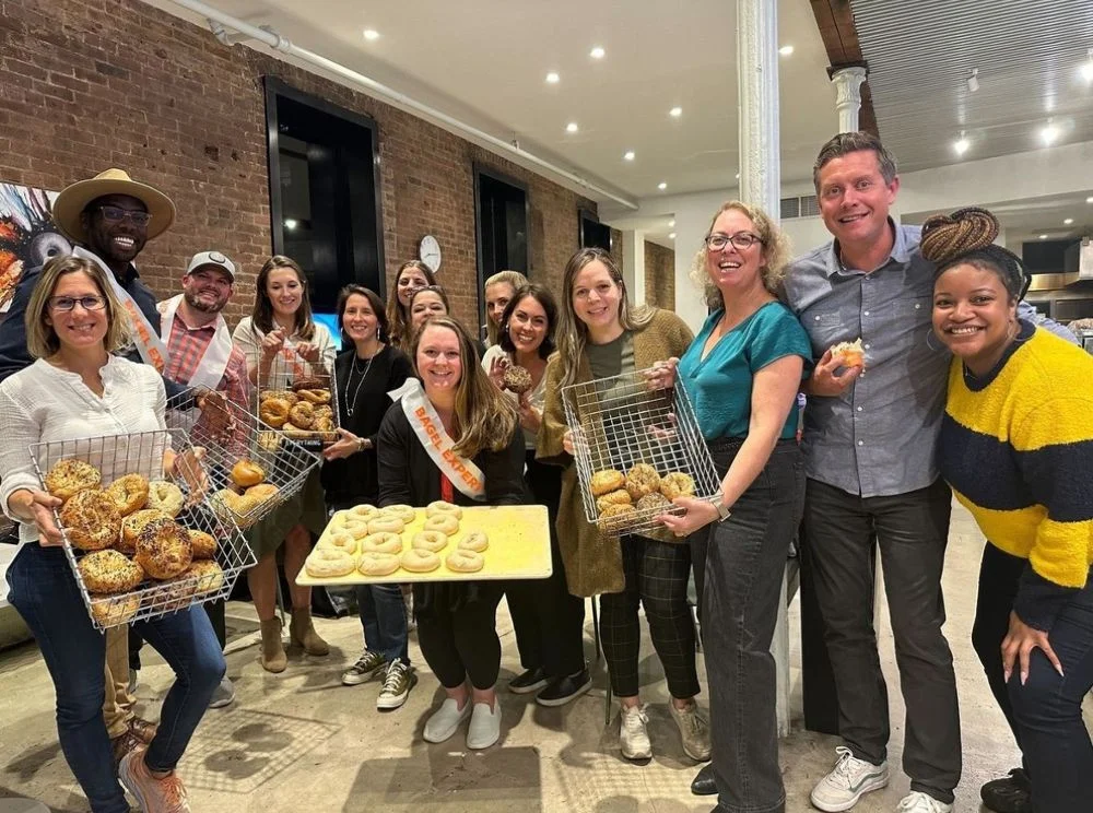 Team Building Bagel Making Event for the People Team in NYC 