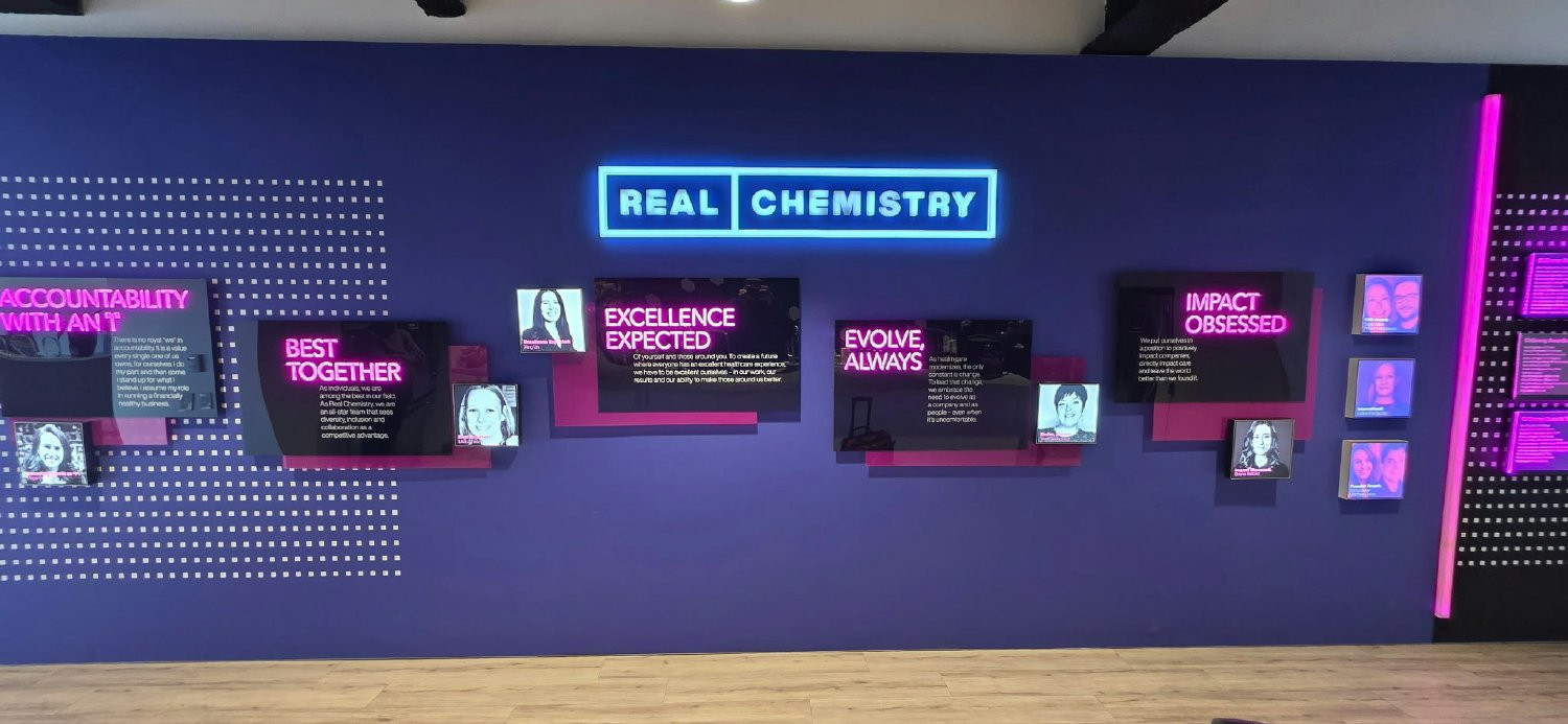 Our company awards wall.