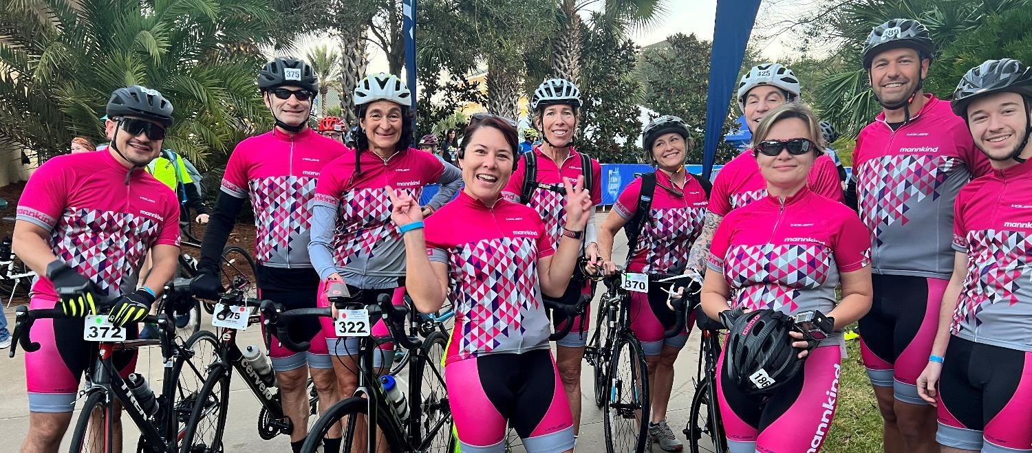 The ultimate bonding experience... Team MannKind puts their wheels to work to raise money for a cause at the JDRF Ride. 