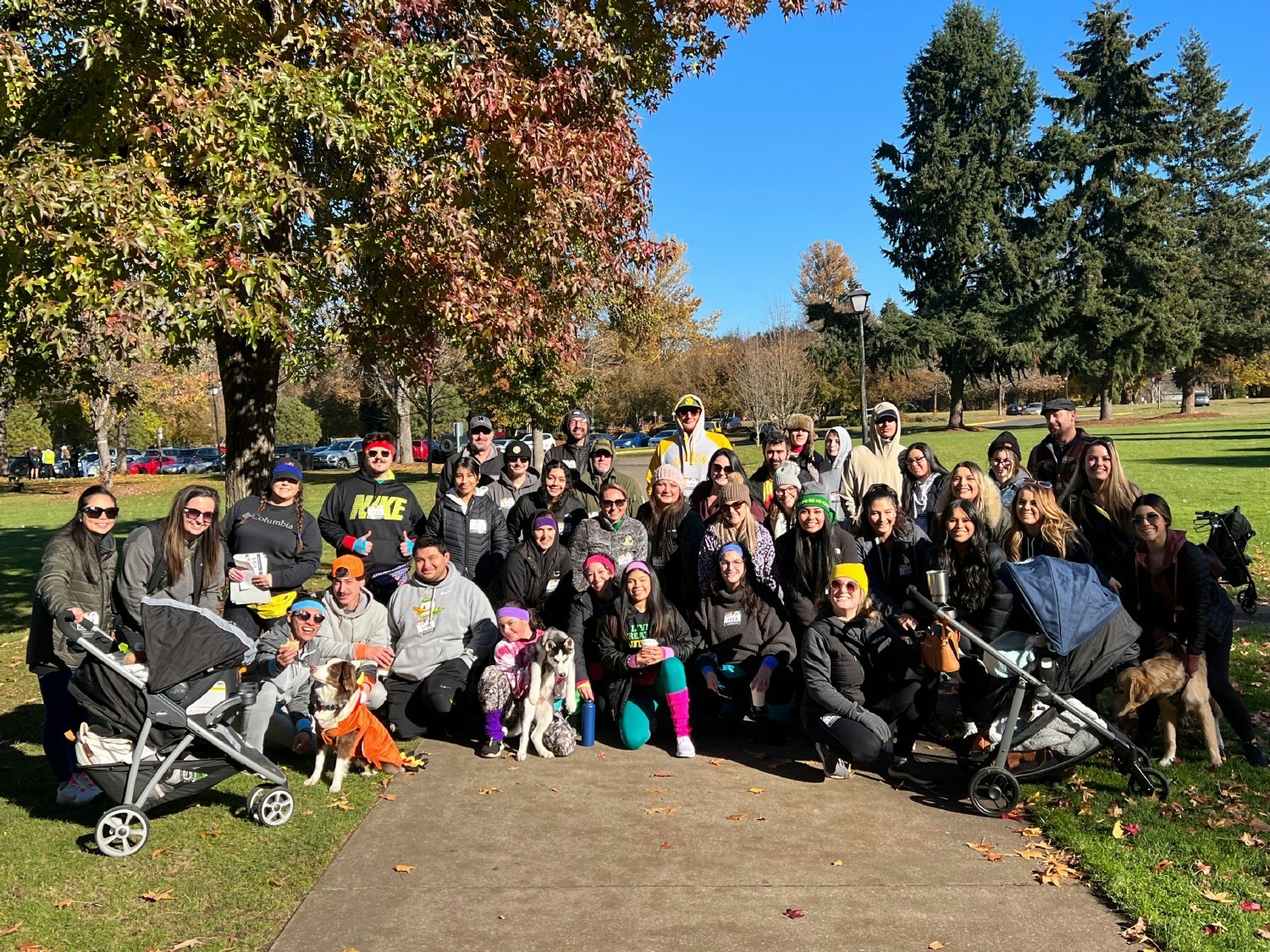 The Eugene, Oregon team prepares for its 1st annual Turkey Trot, to raise money for a local charity. 