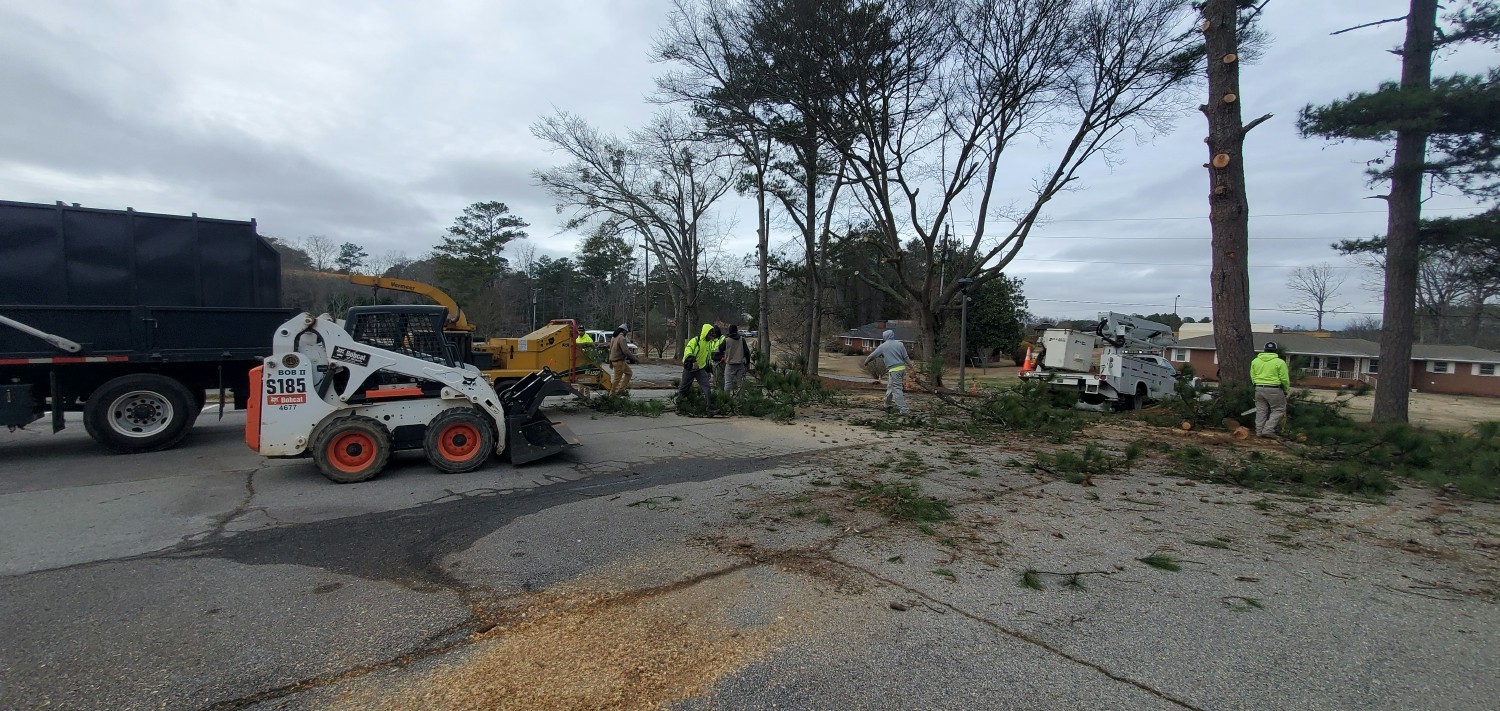 Our hardworking Public Works crew maintaining the City grounds. No job is too big, no job is too small for this crew.