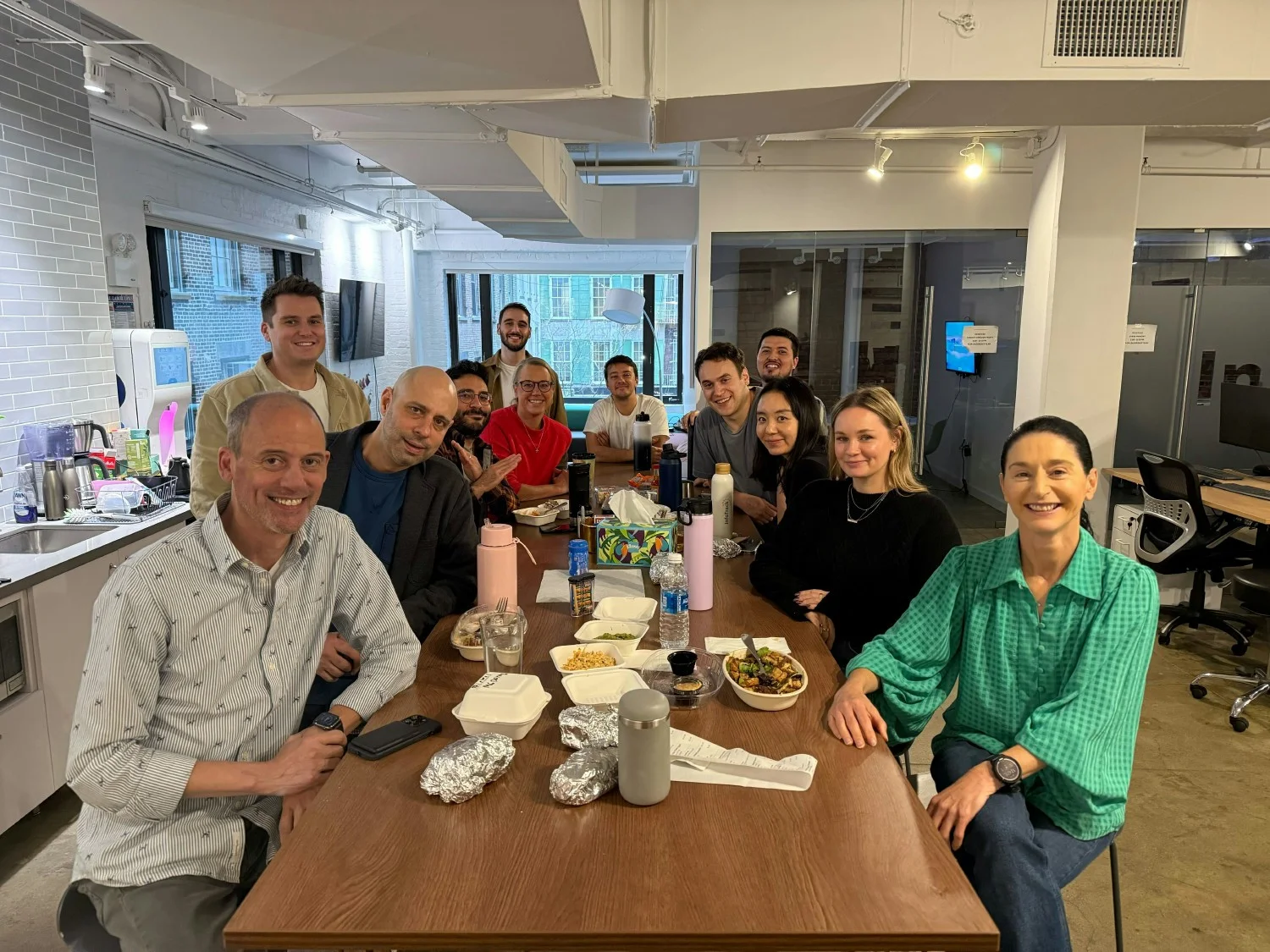 NEW YORK TEAM ENJOYING AN OFFICE LUNCH