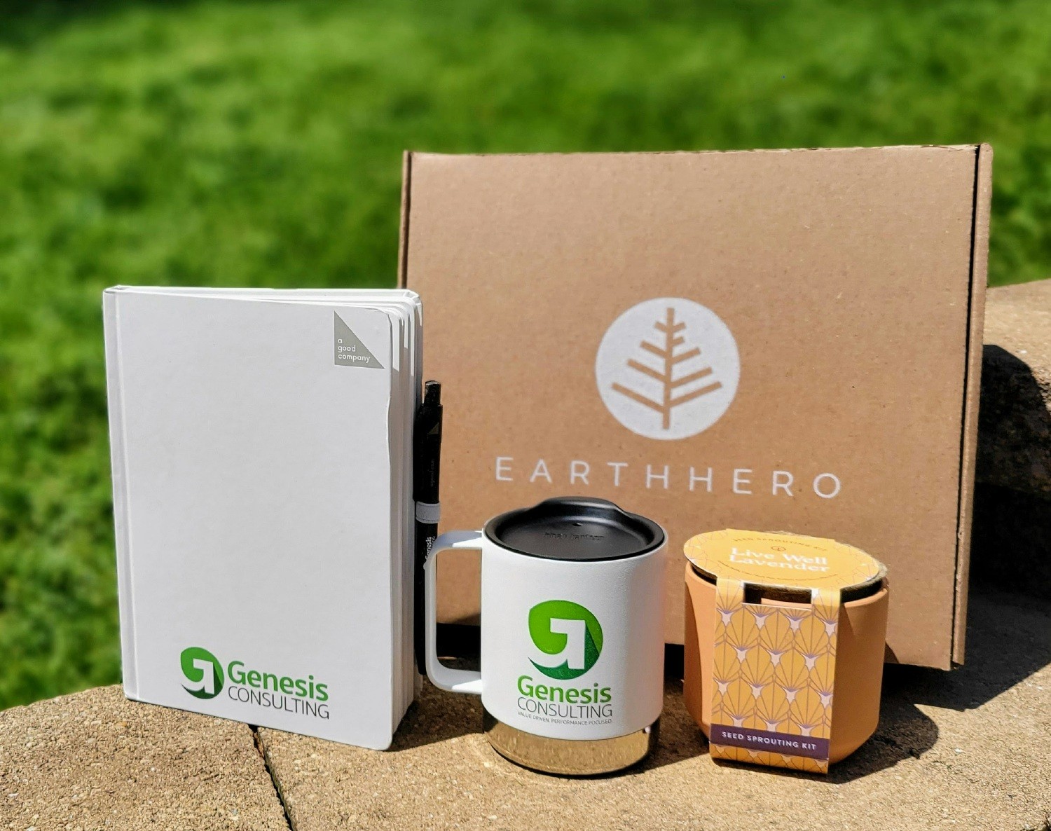 Genesis provides eco-friendly welcome kits to new hires.