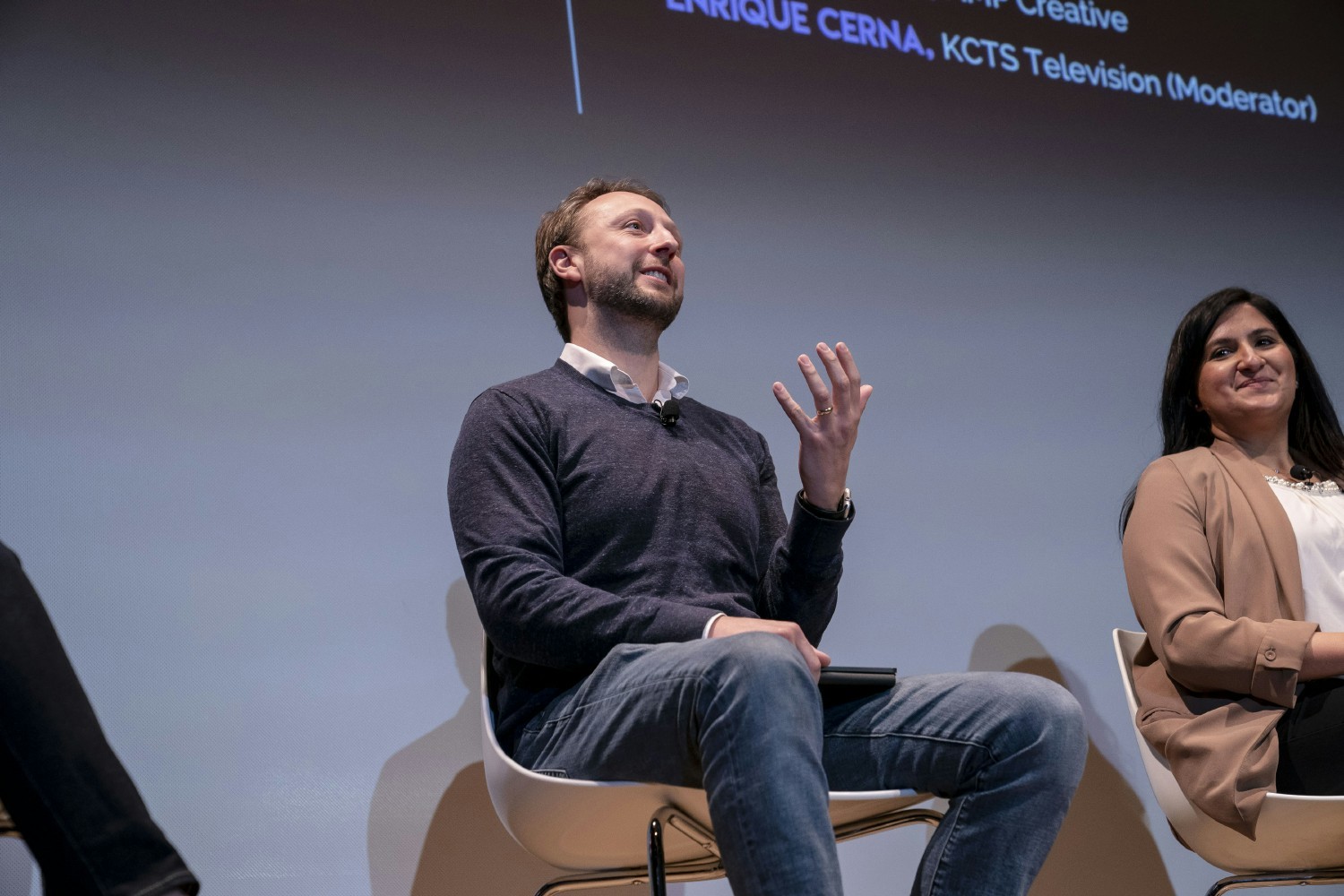 Hone's Co-founder & CEO Tom Griffiths speaking on a panel at From Day One's Seattle event