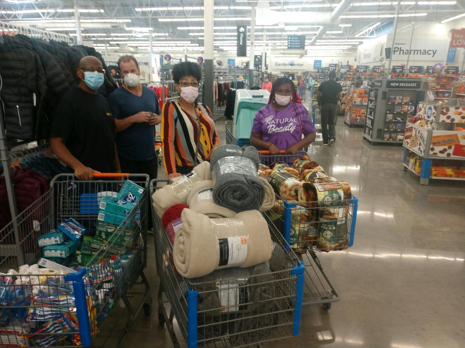 Blankets and toiletries shopping trip to provide to women and men's shelter.