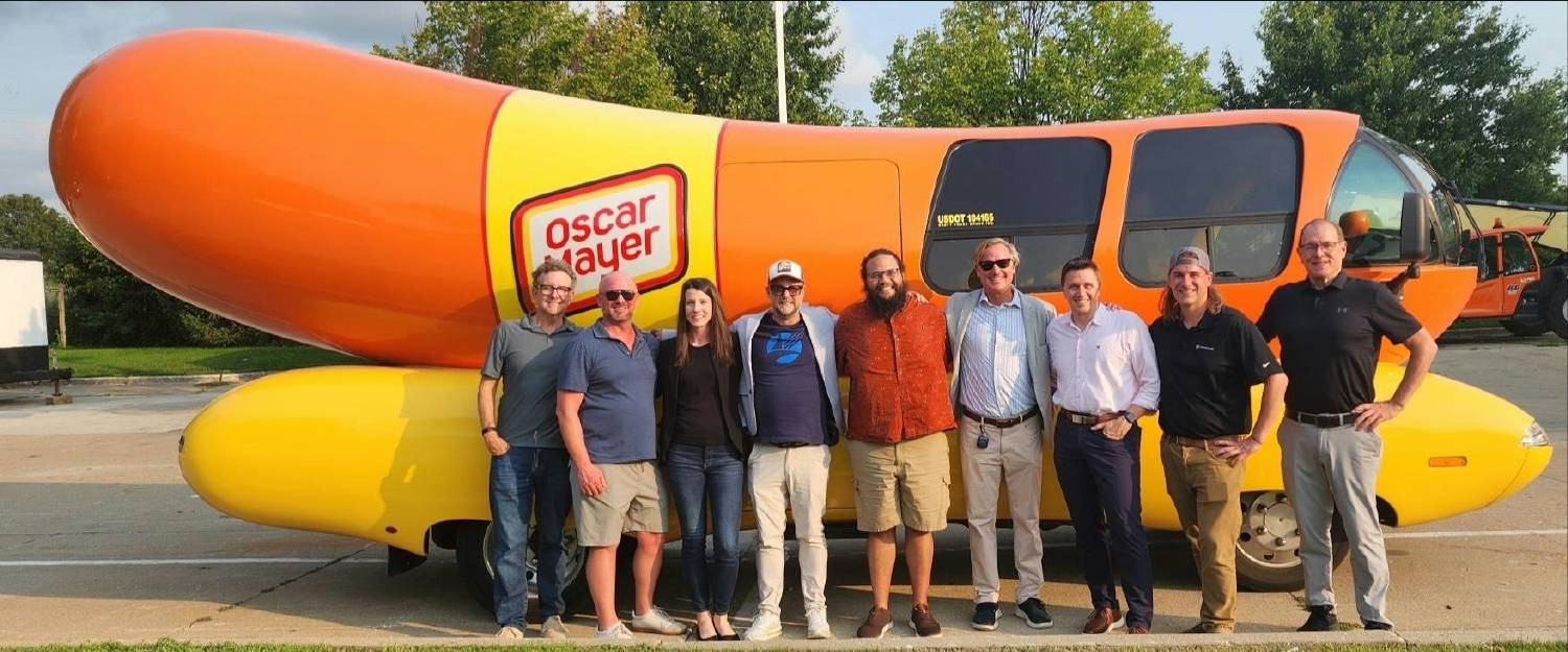 A team outing where the Oscar Meyer vehicle was spotted in the parking lot:)