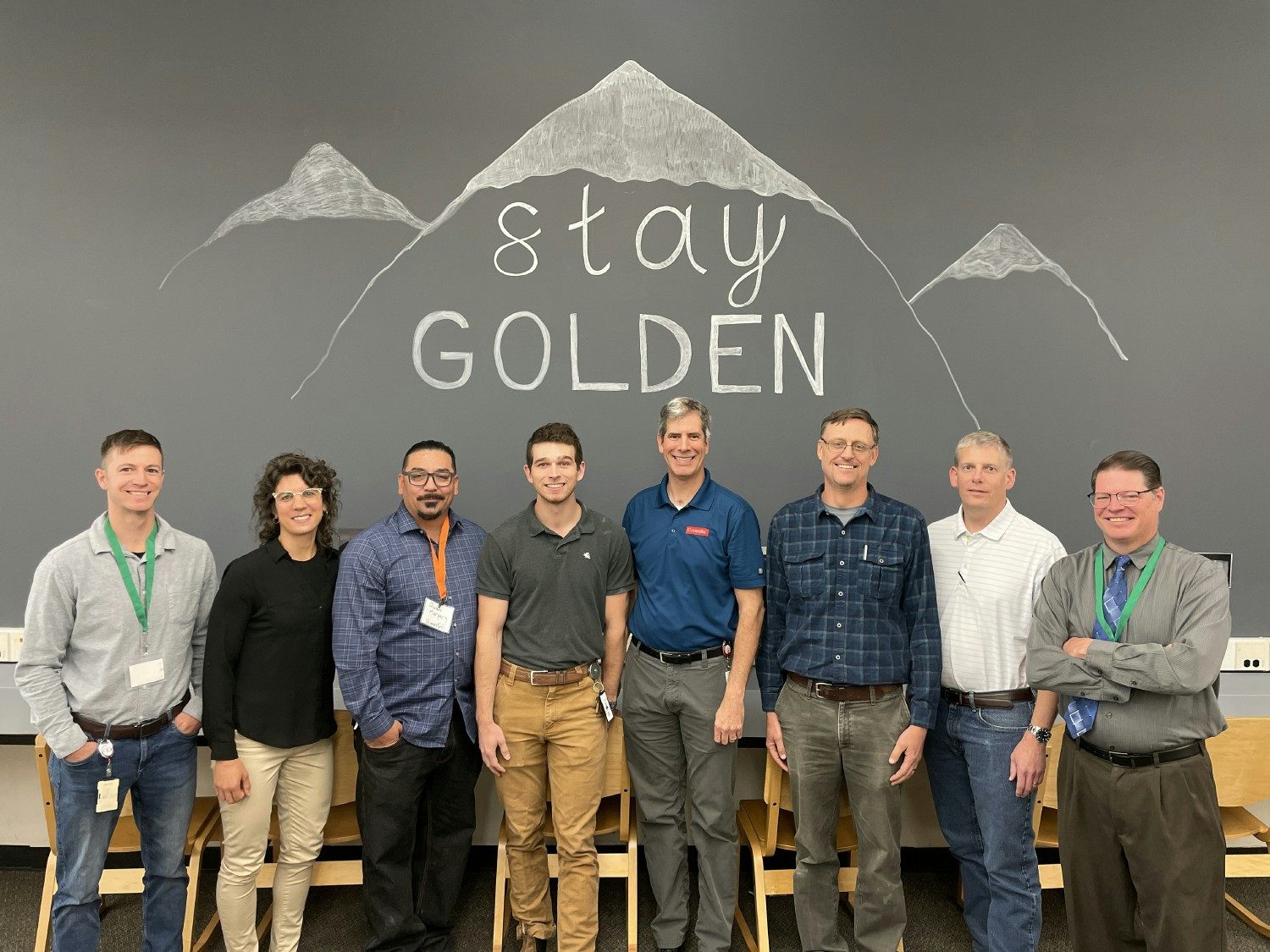 Employees in Golden Colorado who volunteered to pick up litter as part of the Adopt-a-Highway program.