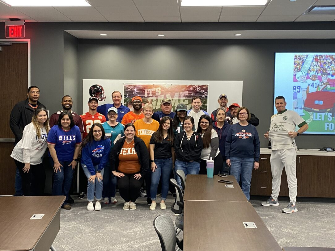 Super Bowl Bash with our awesome AOT Team! We enjoyed snacks, played games, and proudly wore our favorite team jerseys. 