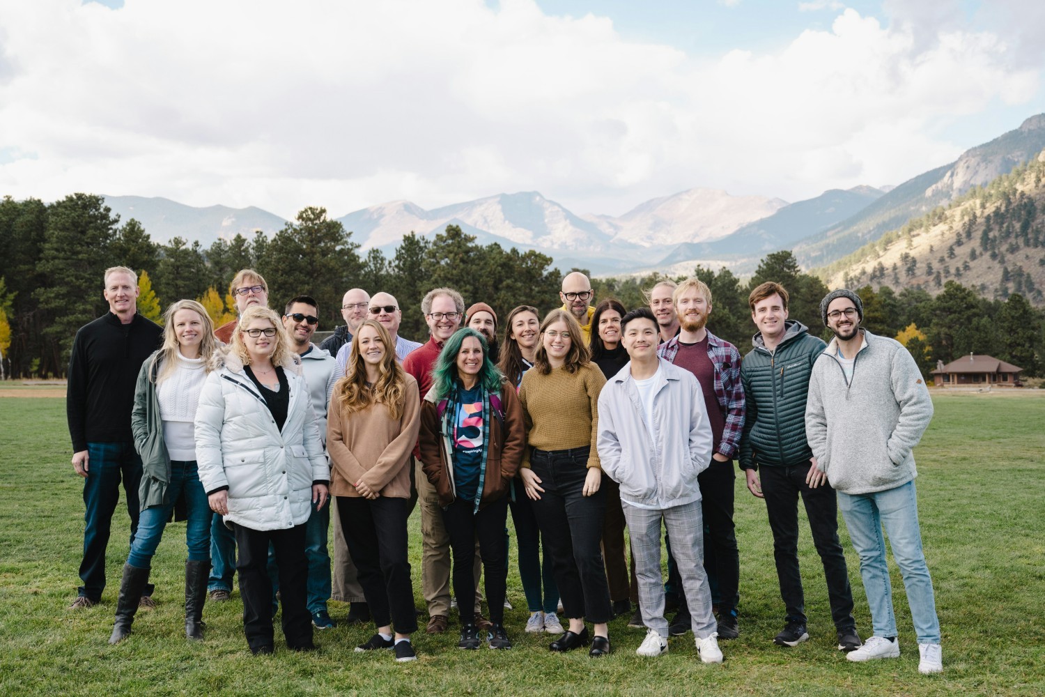 The InspiringApps team at a company retreat held in the beautiful mountains of Estes Park, Colorado.