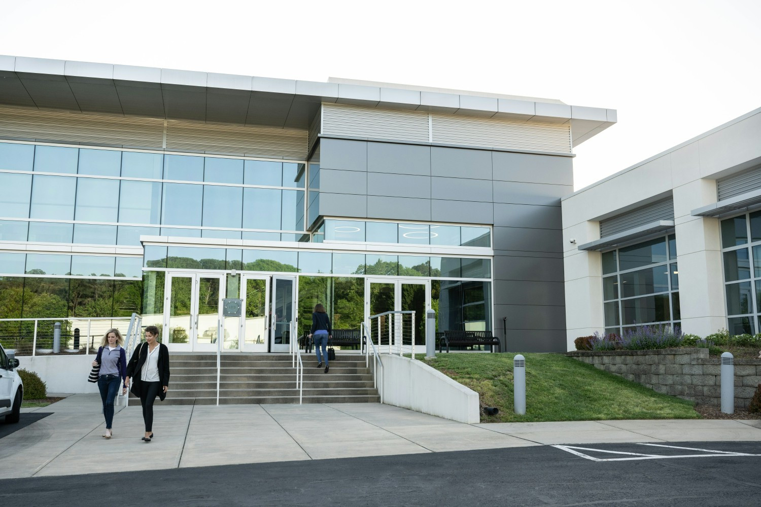 A Trane Technologies employee at the company's North American headquarters in Davidson, NC