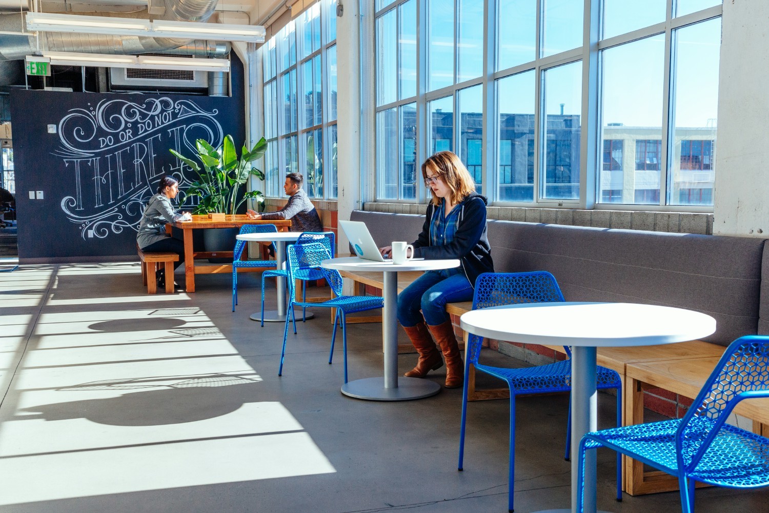 The future is bright at NextRoll, as is our kitchen space in our San Francisco office. 