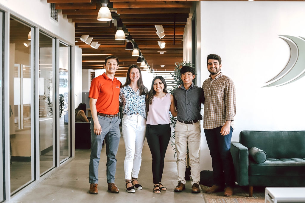 Summer interns in our front lobby.