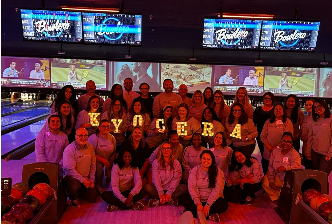 The HR team photo following a semi-competitive bowling event.