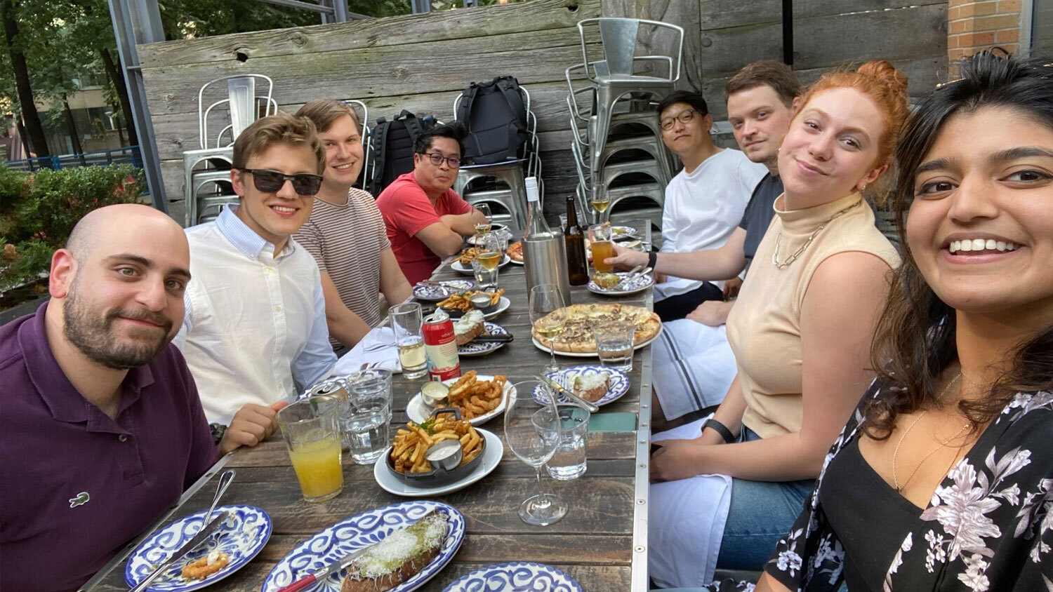 Some of the engineering team grabs a bite in Toronto.