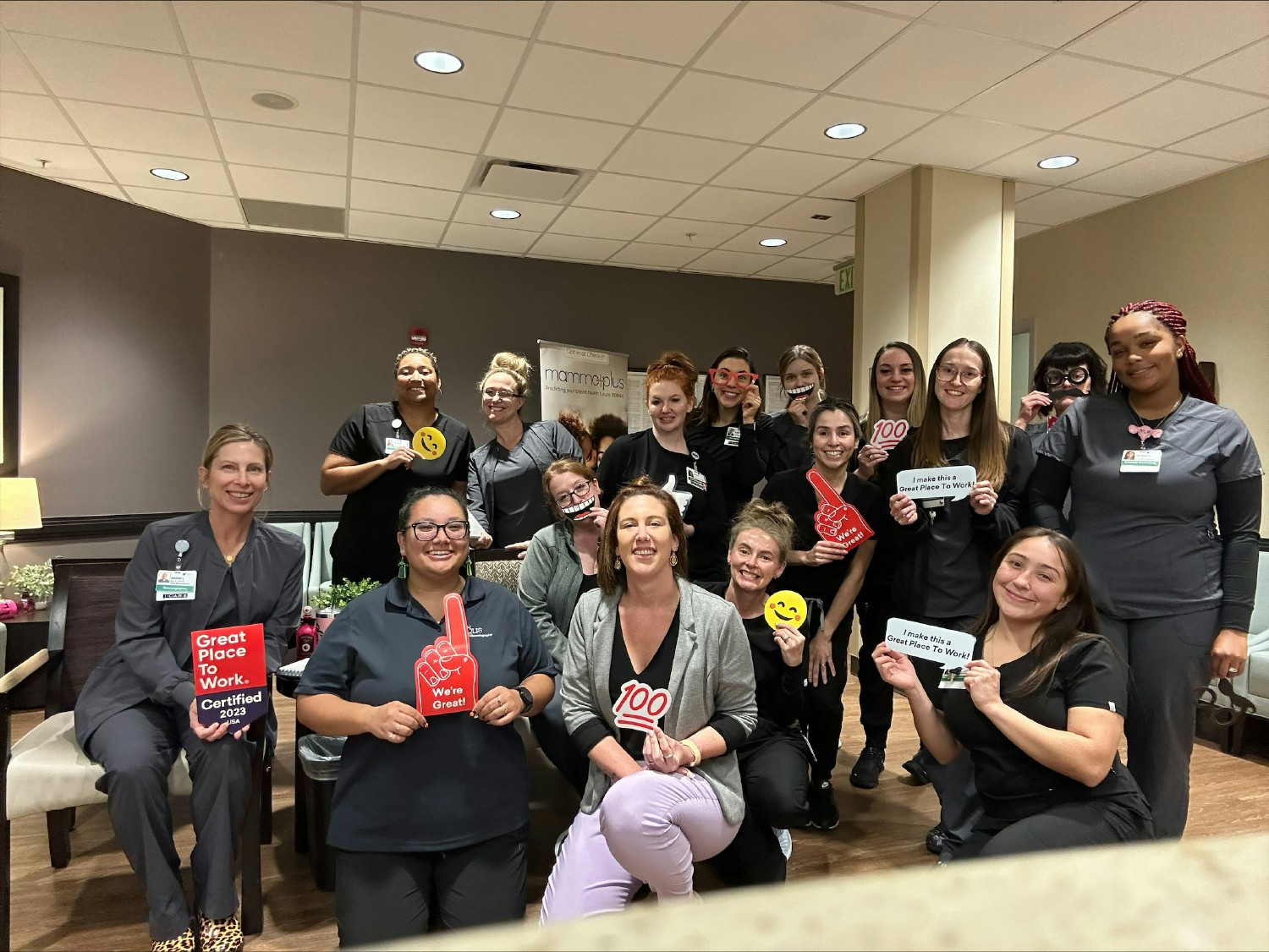 Denver team members celebrating Solis being a Great Place To Work for the 2nd consecutive year.