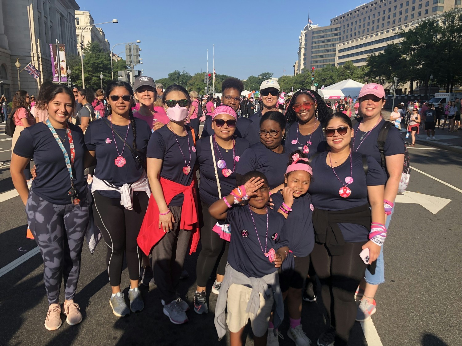 Team members from Washington Radiology participating in the Susan G. Komen fundraiser for breast cancer awareness.