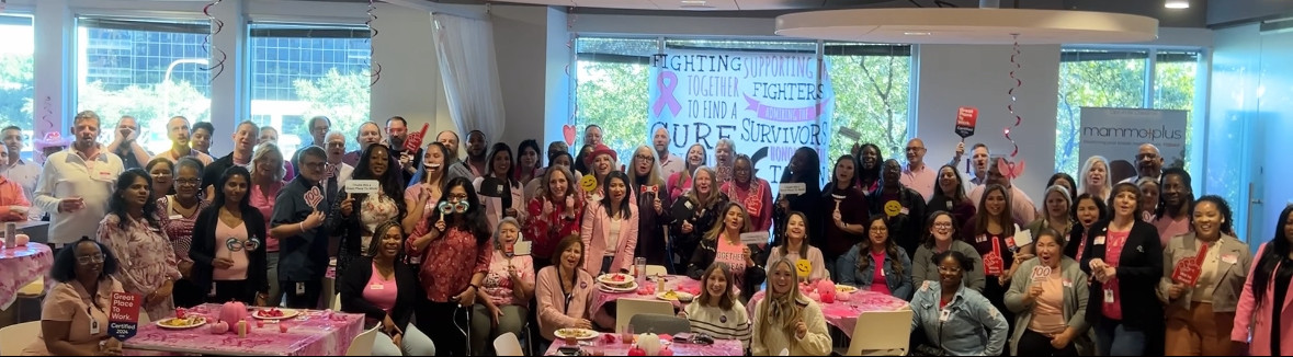 Team members of Solis Mammography celebrating being a Great Place to Work at our annual Breast Cancer Awareness Month “p