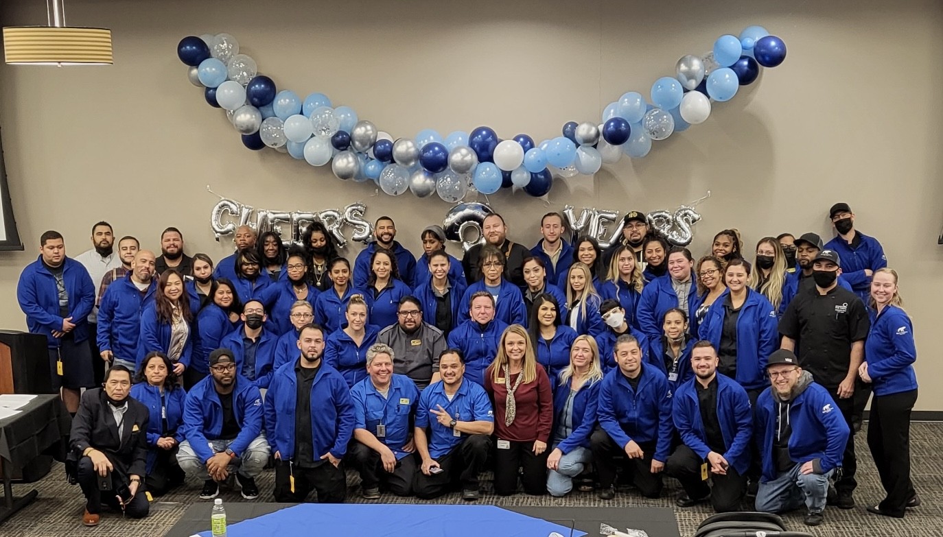 Anniversary Party: Team Members were given a blue jacket
