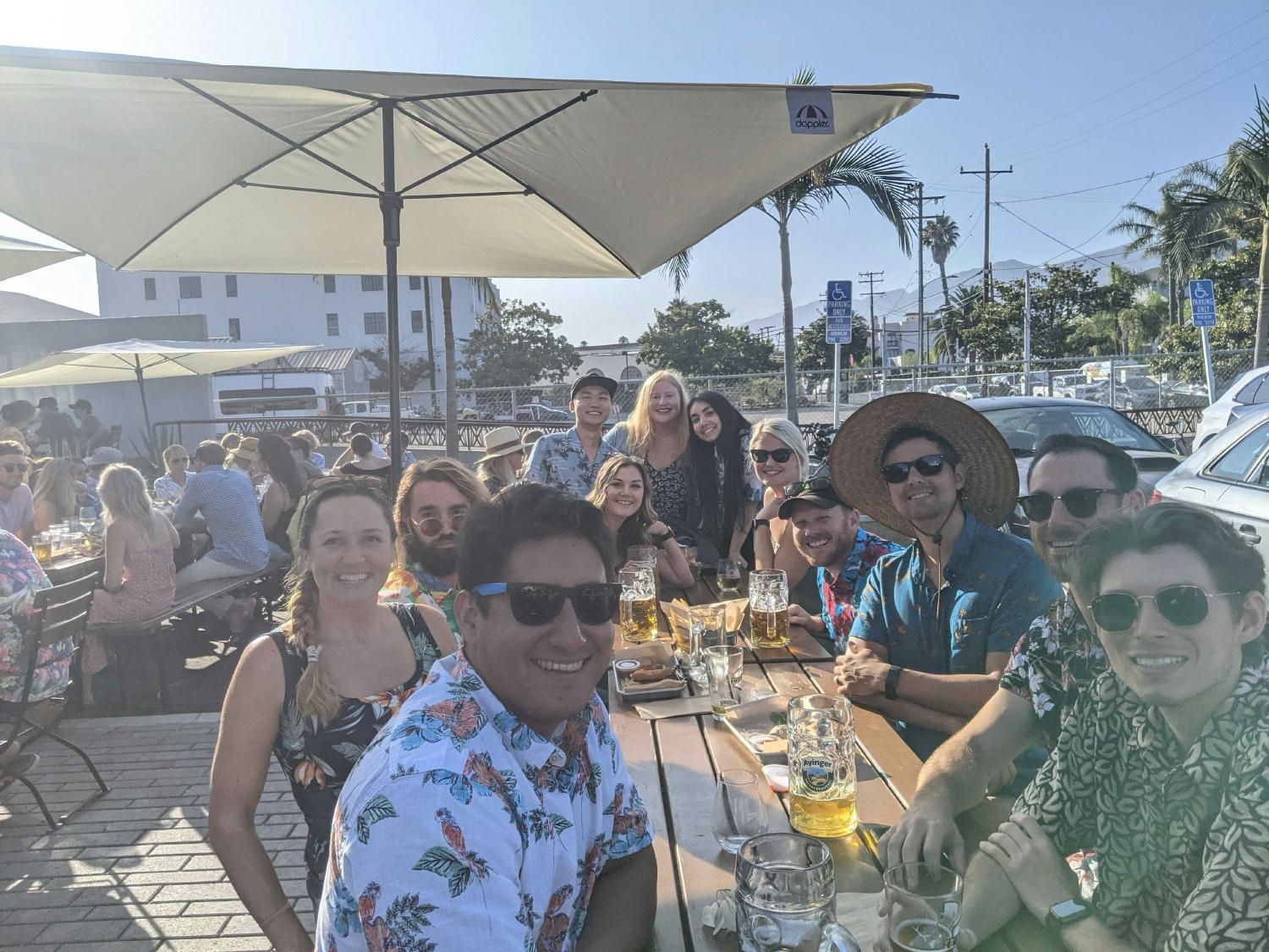 Part of our amazing Customer Success team at an Aloha themed happy hour in Santa Barbara! 
