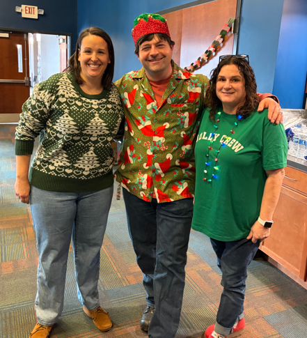 Enjoying festive cheer at the holiday party