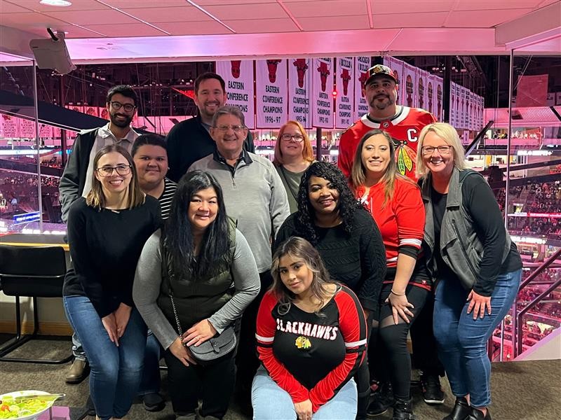 Team at Blackhawks Game