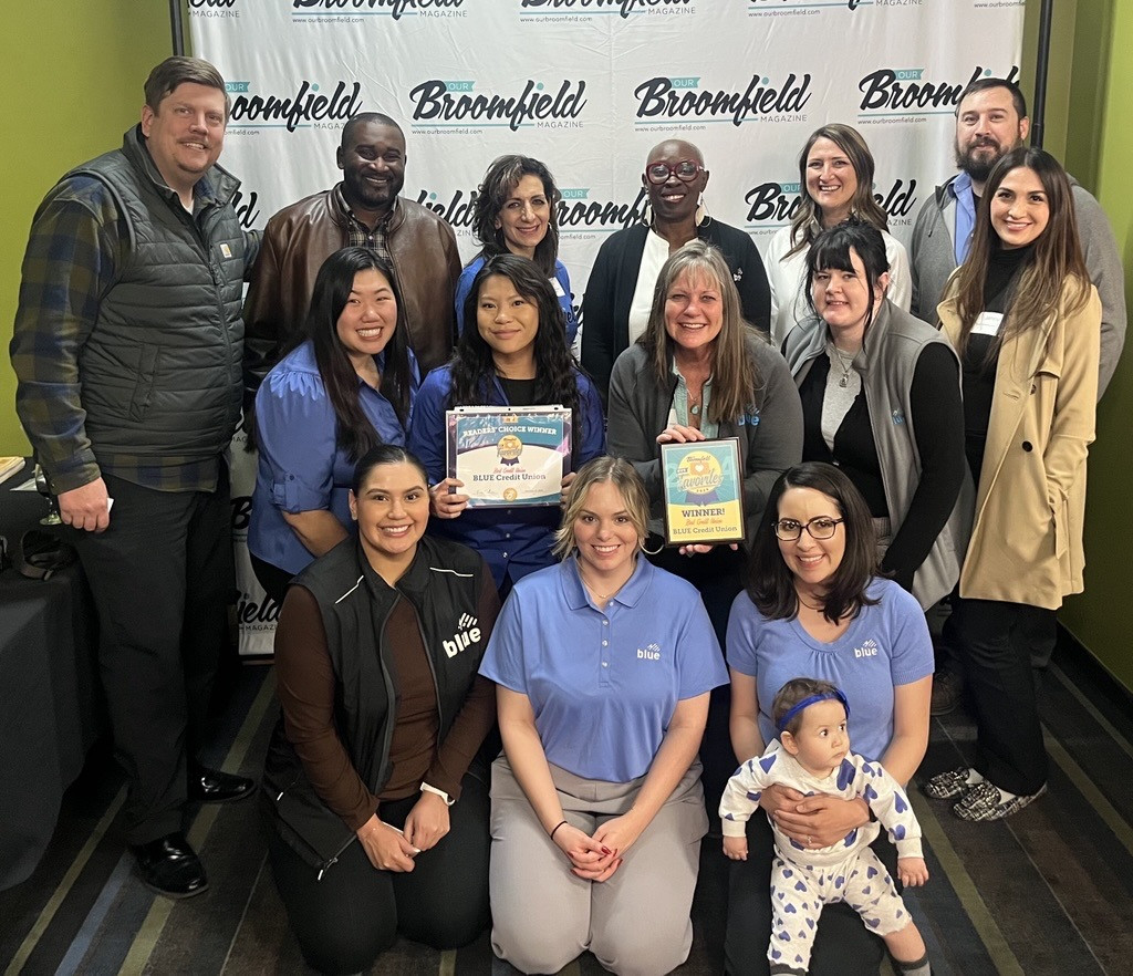 Employee's representing Blue as recipients of Broomfield, CO magazine, Readers Choice Award. 